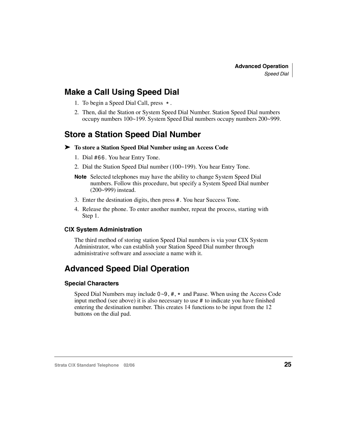 Toshiba CIX-UG-STDTELVB Make a Call Using Speed Dial, Store a Station Speed Dial Number, Advanced Speed Dial Operation 