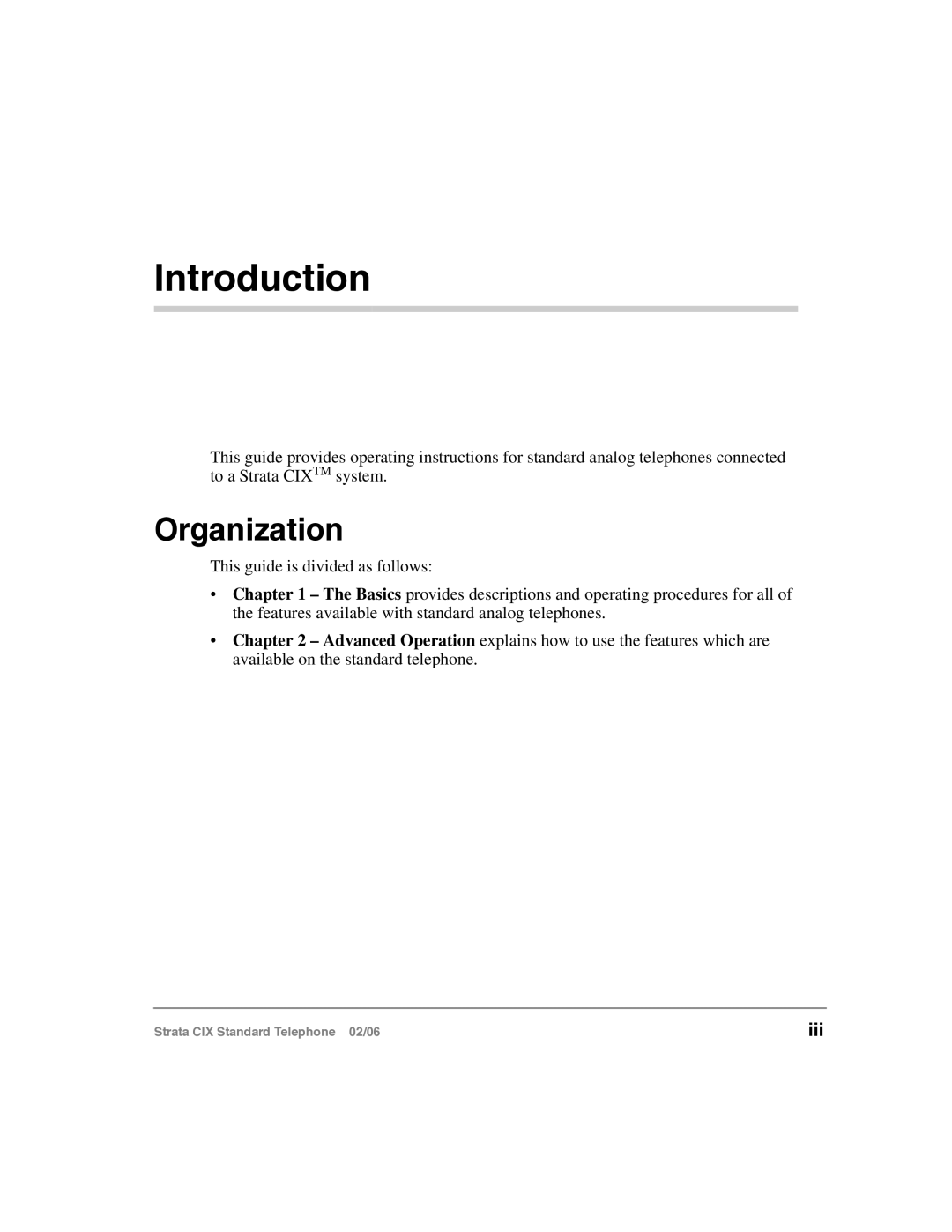 Toshiba CIX-UG-STDTELVB manual Introduction, Organization 