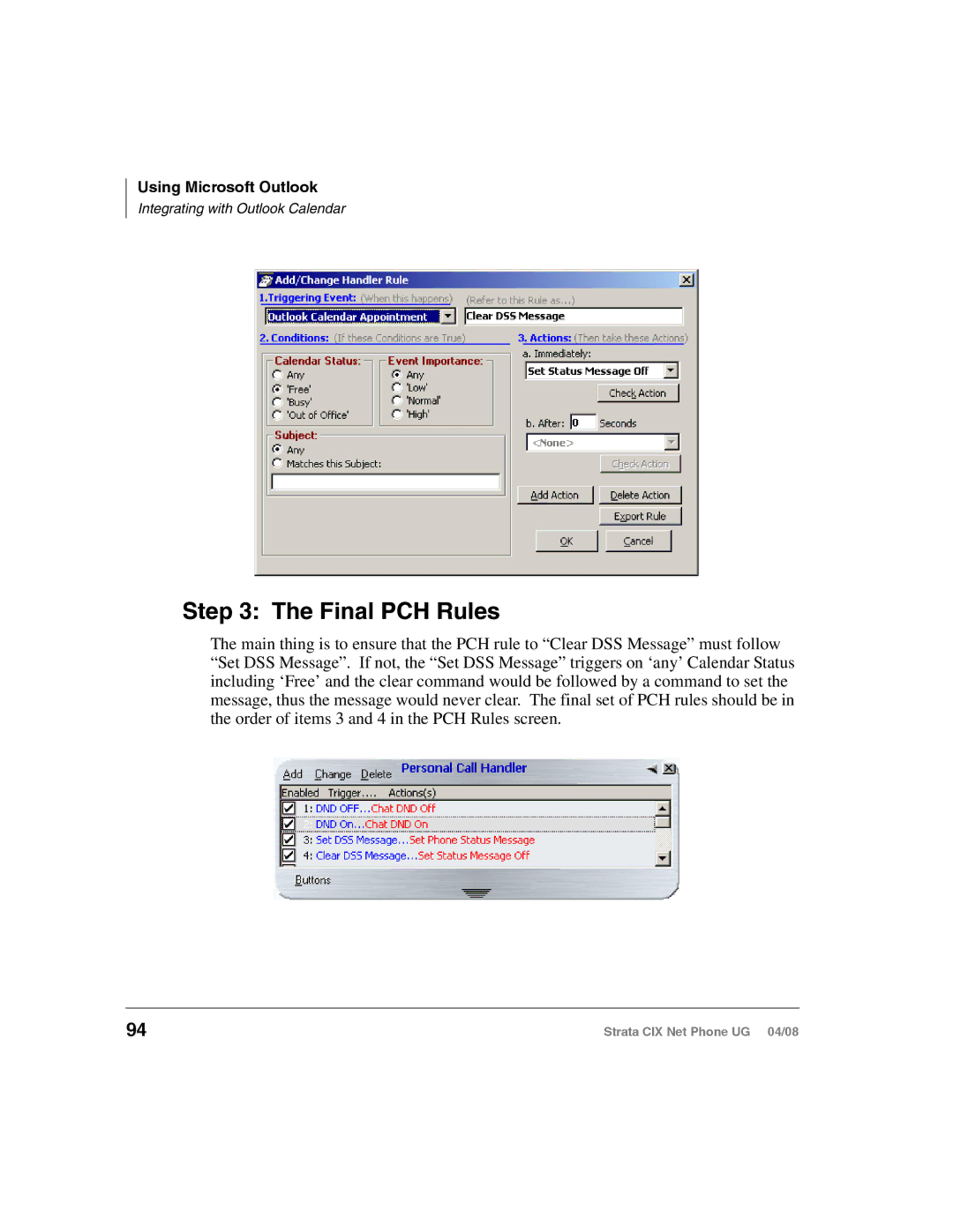 Toshiba CIX200, CIX100-S manual Final PCH Rules 