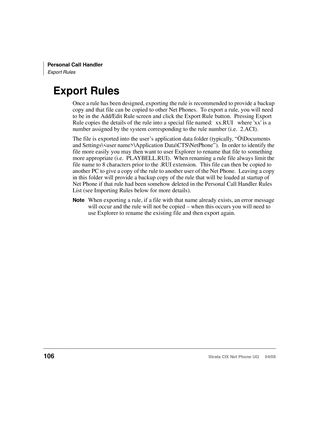 Toshiba CIX200, CIX100-S manual Export Rules, 106 