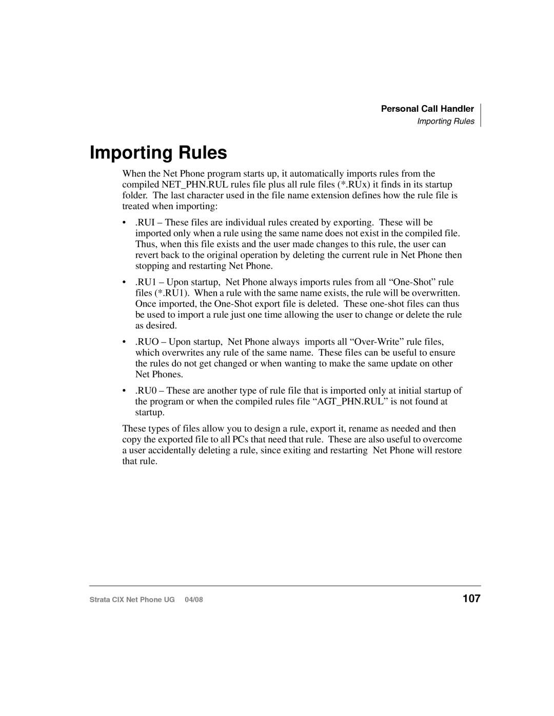 Toshiba CIX200, CIX100-S manual Importing Rules, 107 