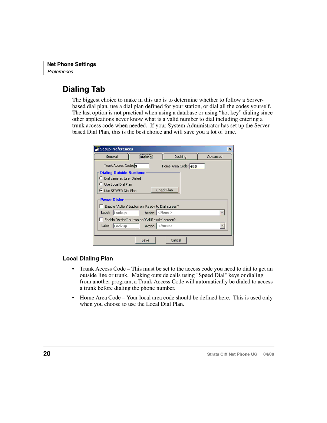 Toshiba CIX200, CIX100-S manual Dialing Tab, Local Dialing Plan 