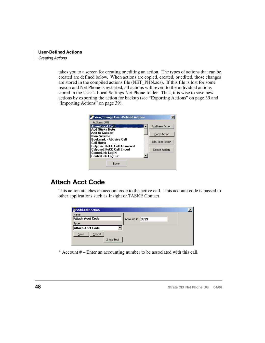 Toshiba CIX100-S, CIX200 manual Attach Acct Code 