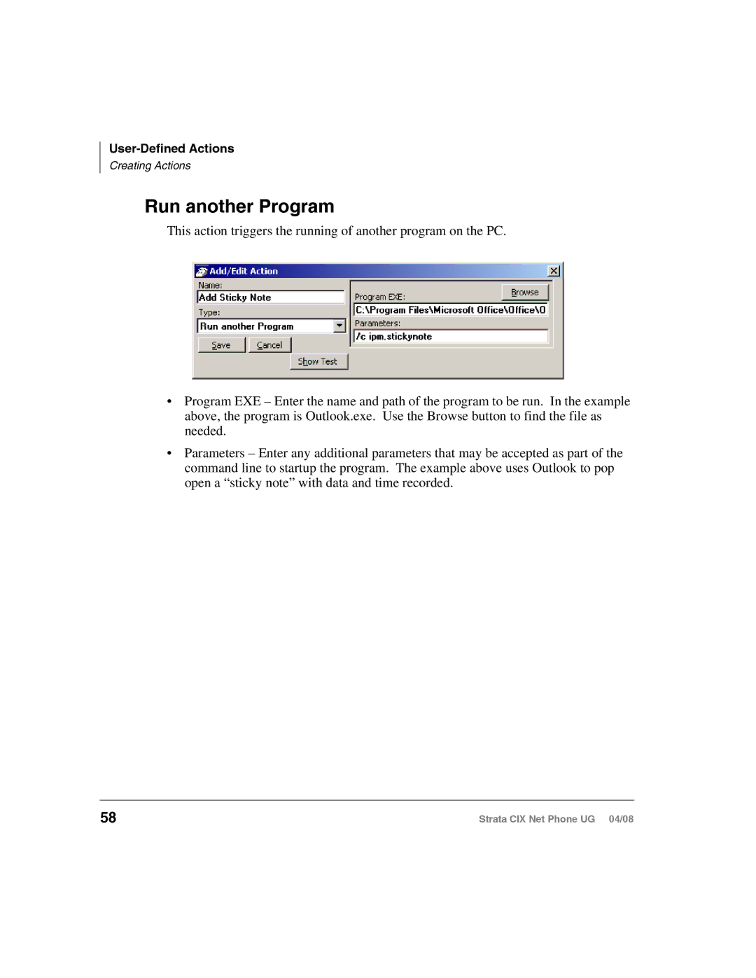 Toshiba CIX200, CIX100-S manual Run another Program 