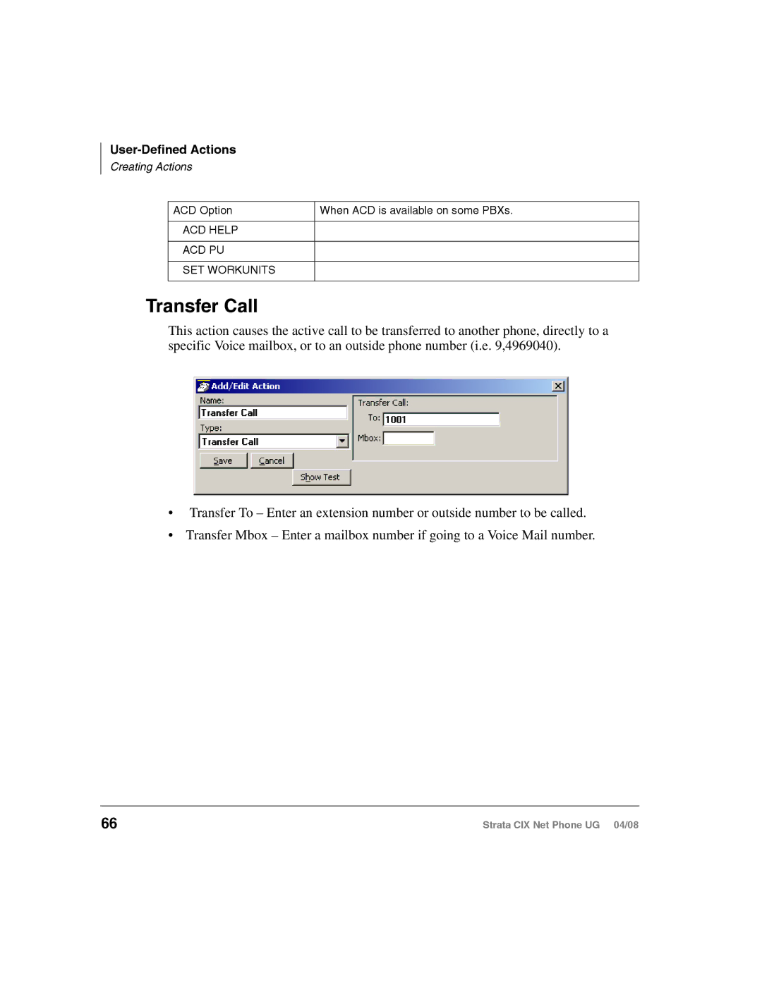 Toshiba CIX100-S, CIX200 manual Transfer Call 