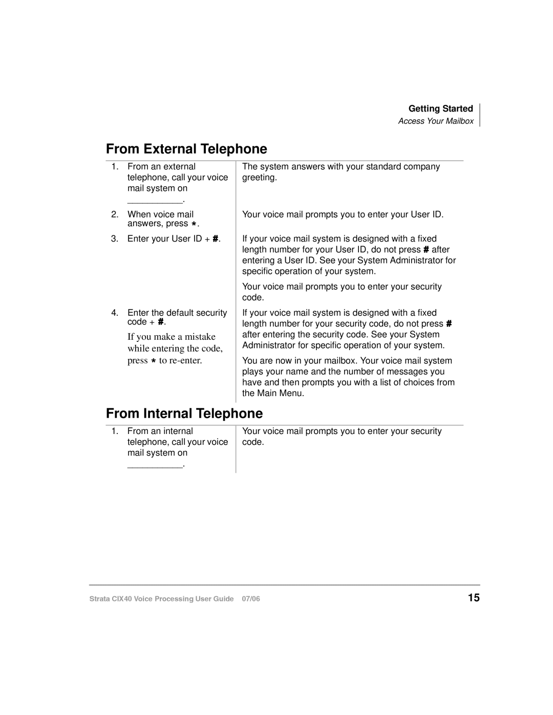 Toshiba CIX40 manual From External Telephone, From Internal Telephone 