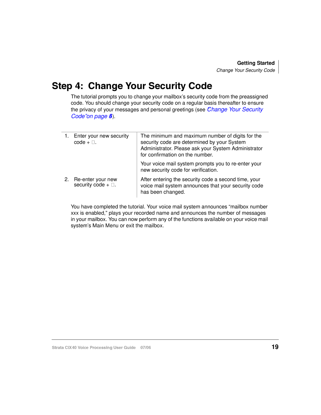 Toshiba CIX40 manual Change Your Security Code 