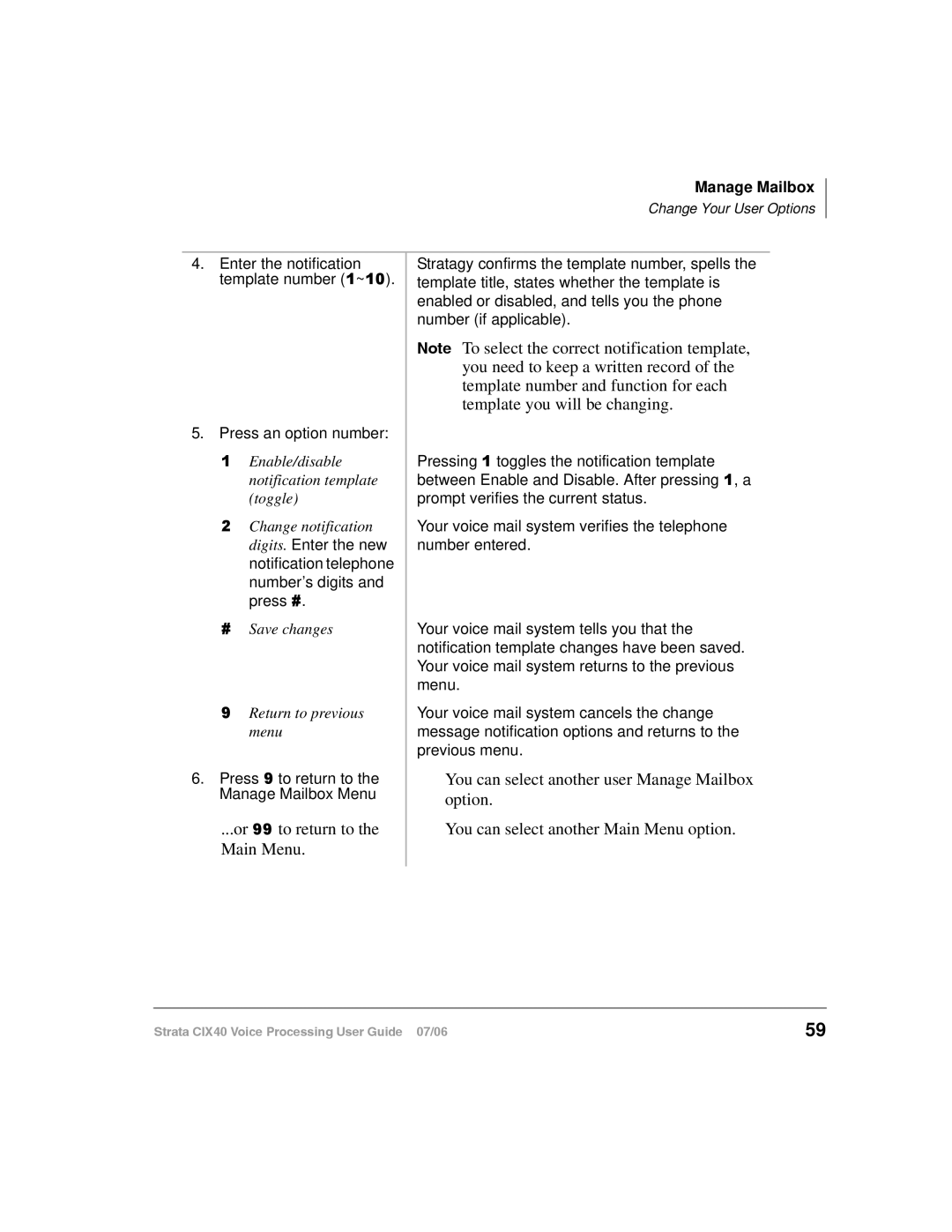 Toshiba CIX40 manual Or 99 to return to the Main Menu 