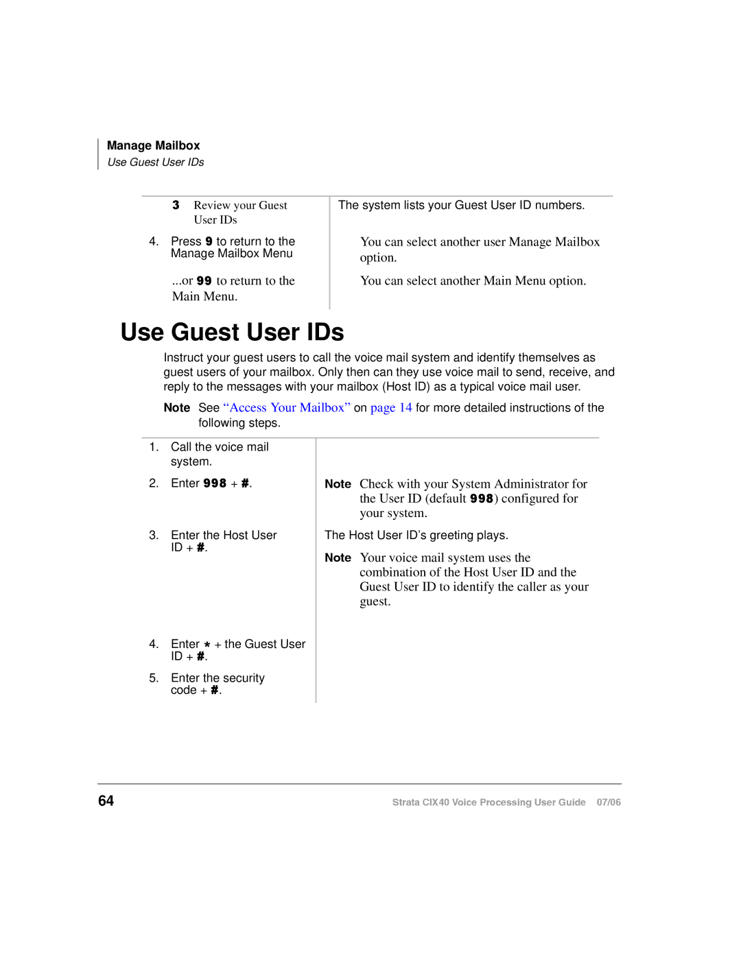 Toshiba CIX40 manual Use Guest User IDs 