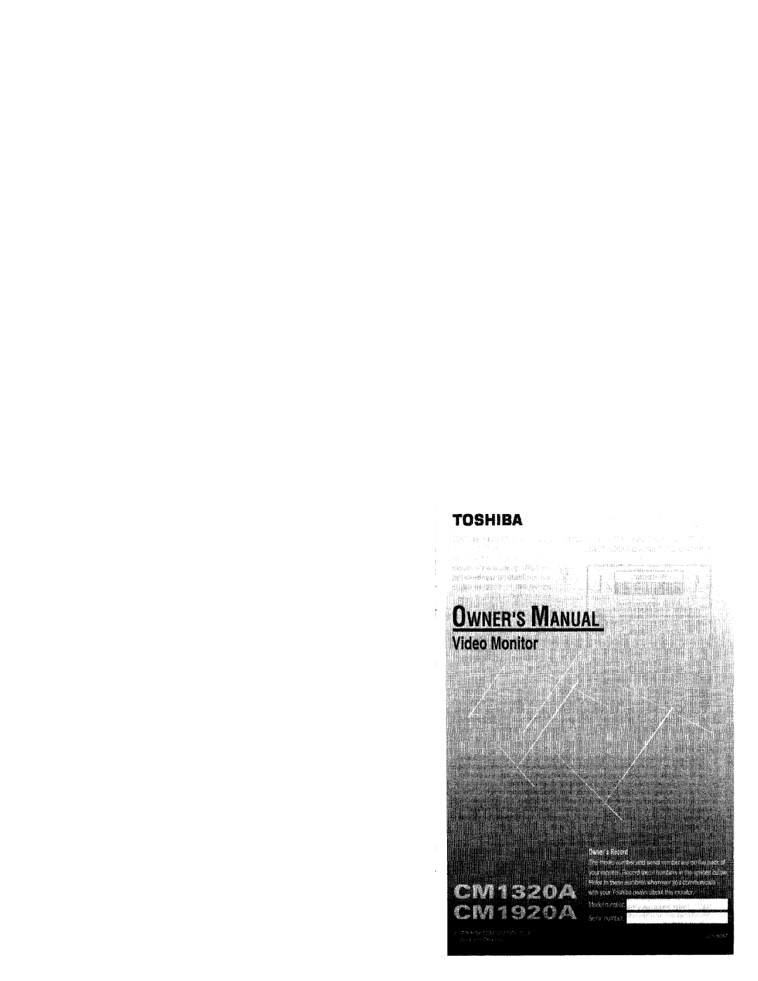 Toshiba CM1320A, CM1920A manual 