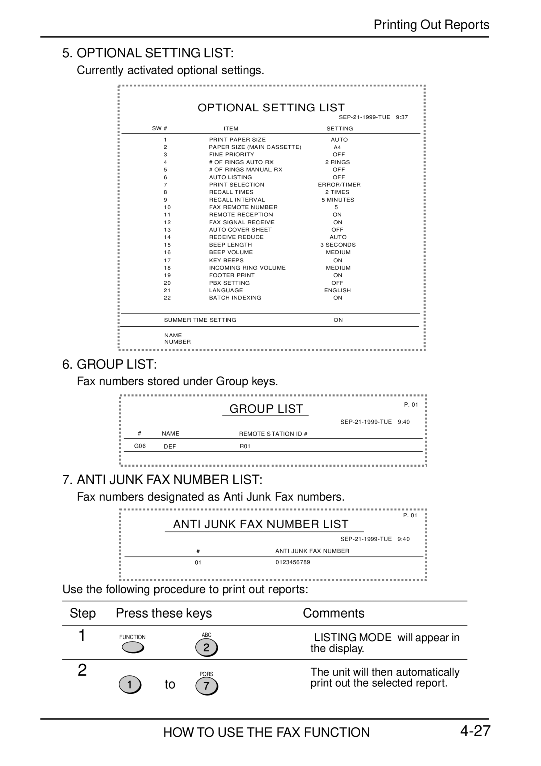 Toshiba Copier manual Optional Setting List 