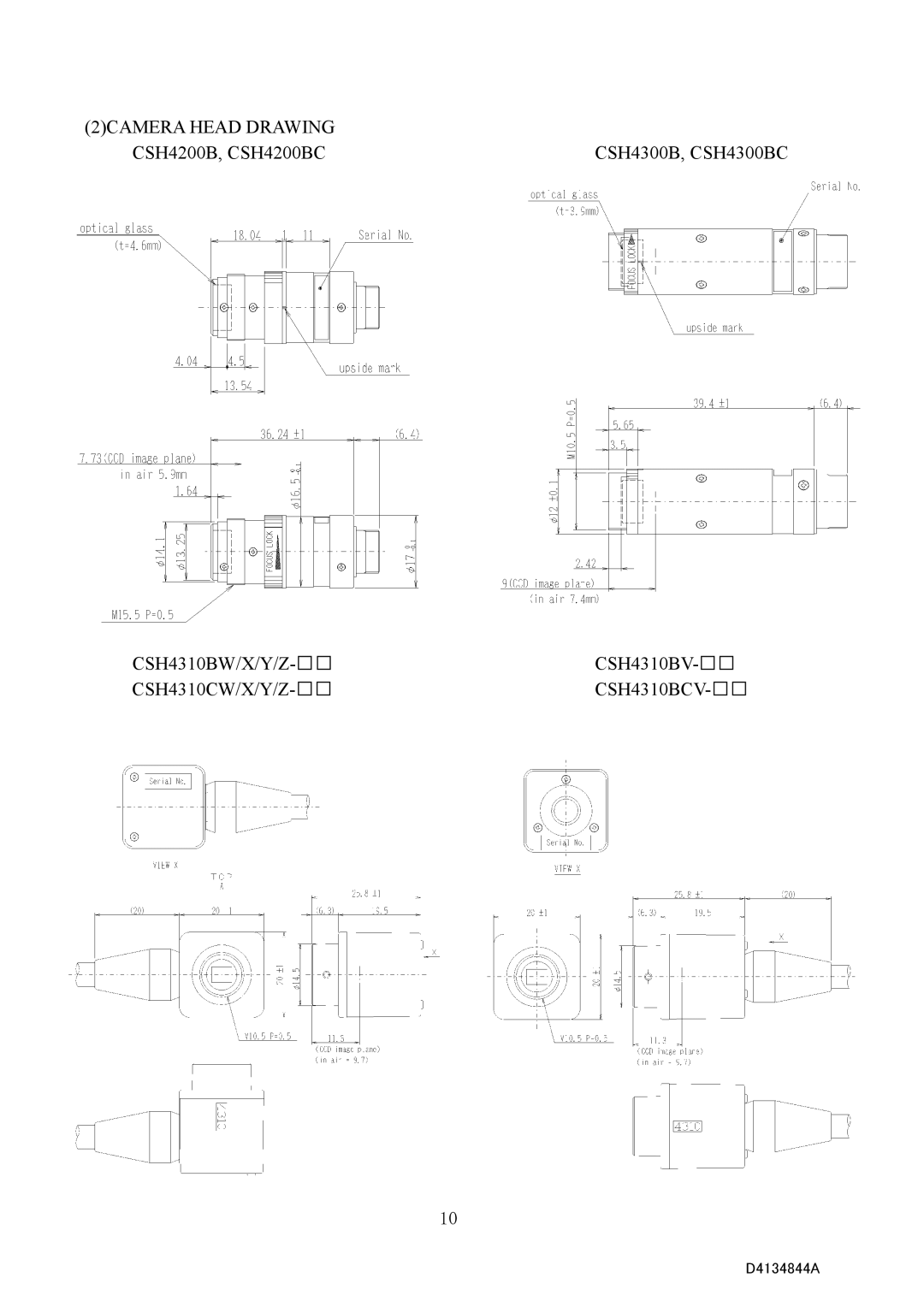 Toshiba CS4000B Series, CS4000BC Series specifications 2CAMERA Head Drawing 