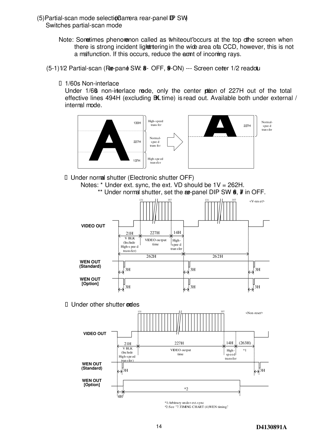 Toshiba CS8560D specifications Under other shutter modes, Option 