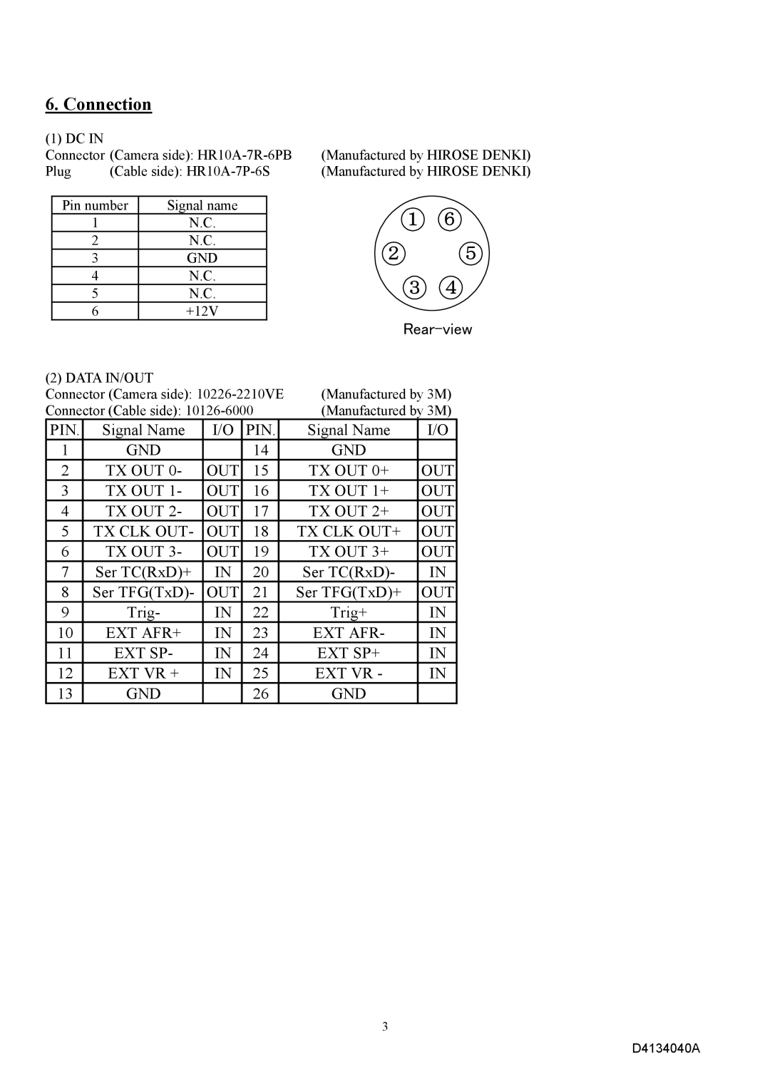 Toshiba CSB1100CL-10 specifications Connection, Rear-view 