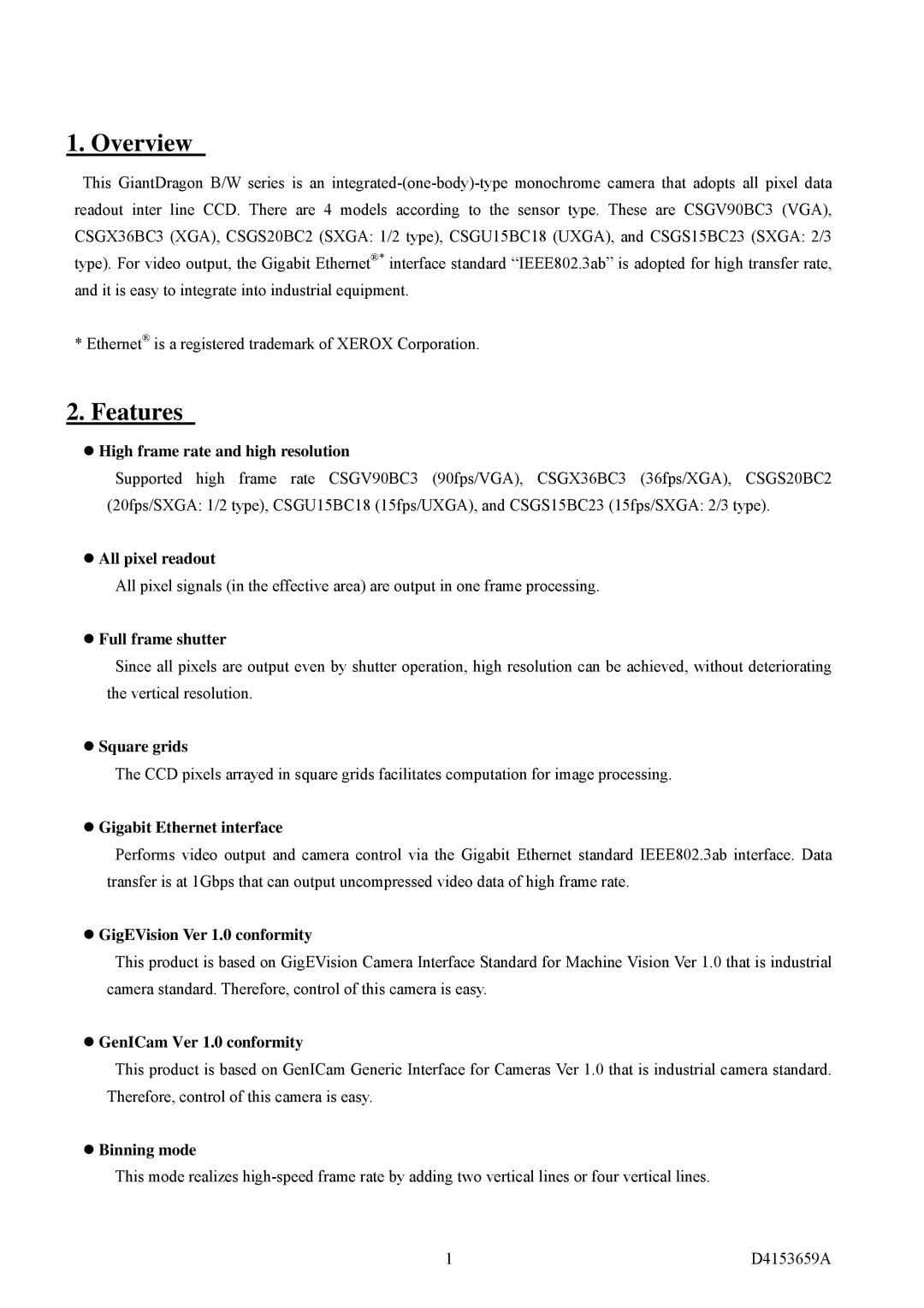 Toshiba CSGU15BC18, CSGX36BC3, CSGS15BC23, CSGS20BC2, CSGV90BC3 instruction manual Overview, Features 