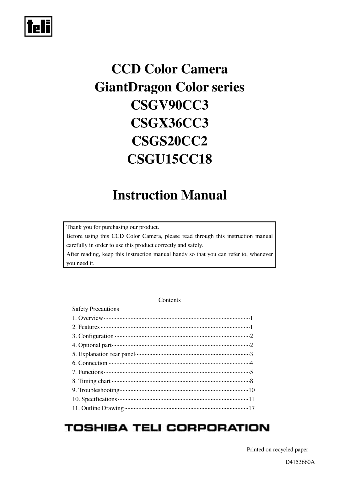 Toshiba CGSV90CC3 instruction manual CSGV90CC3 CSGX36CC3 CSGS20CC2 CSGU15CC18 