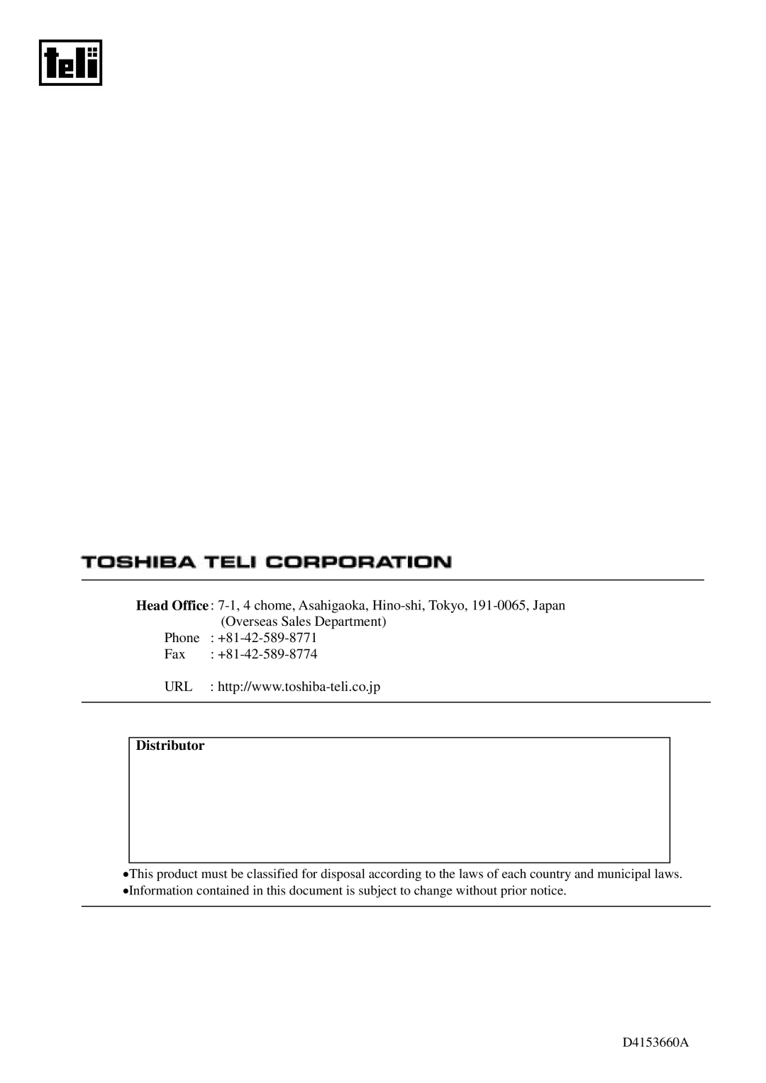 Toshiba CSGS20CC2, CSGX36CC3, CSGV90CC3, CSGU15CC18, CGSV90CC3 instruction manual Distributor 