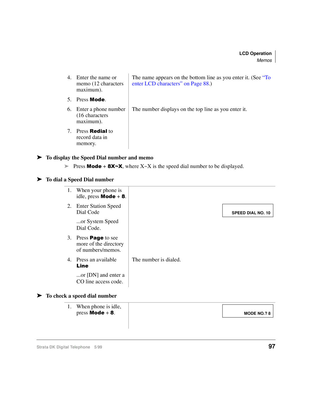 Toshiba CT manual To display the Speed Dial number and memo, To dial a Speed Dial number, To check a speed dial number 