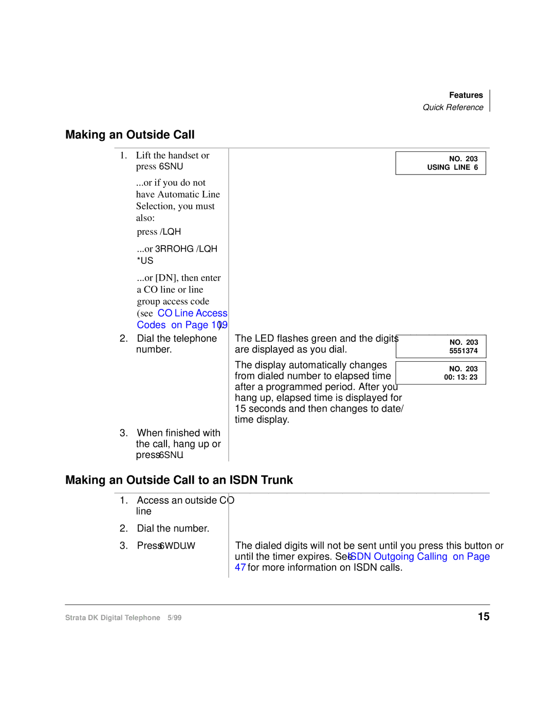 Toshiba CT manual Making an Outside Call to an Isdn Trunk 