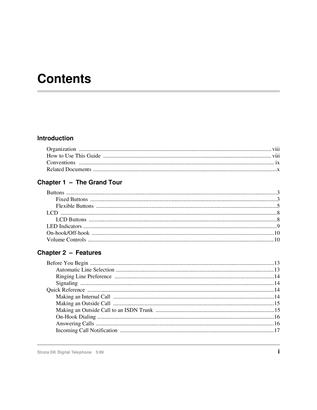 Toshiba CT manual Contents 