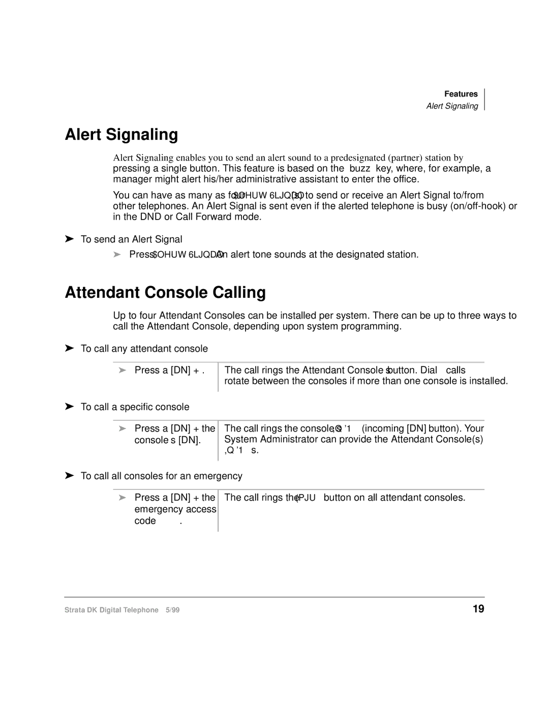 Toshiba CT manual Alert Signaling, Attendant Console Calling 