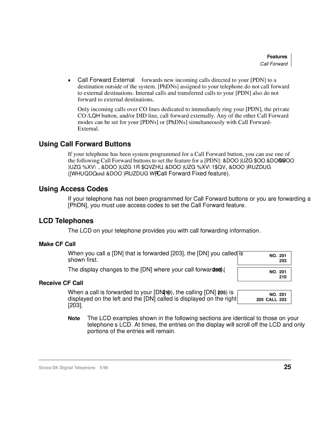 Toshiba CT manual Using Call Forward Buttons, Using Access Codes, LCD Telephones 