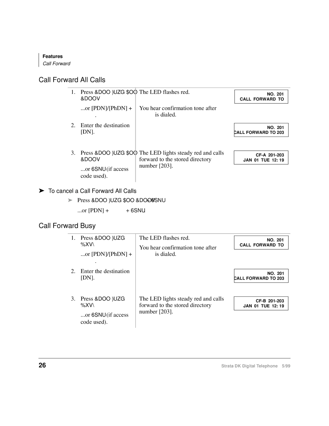 Toshiba CT manual Call Forward-All Calls, Call Forward-Busy 