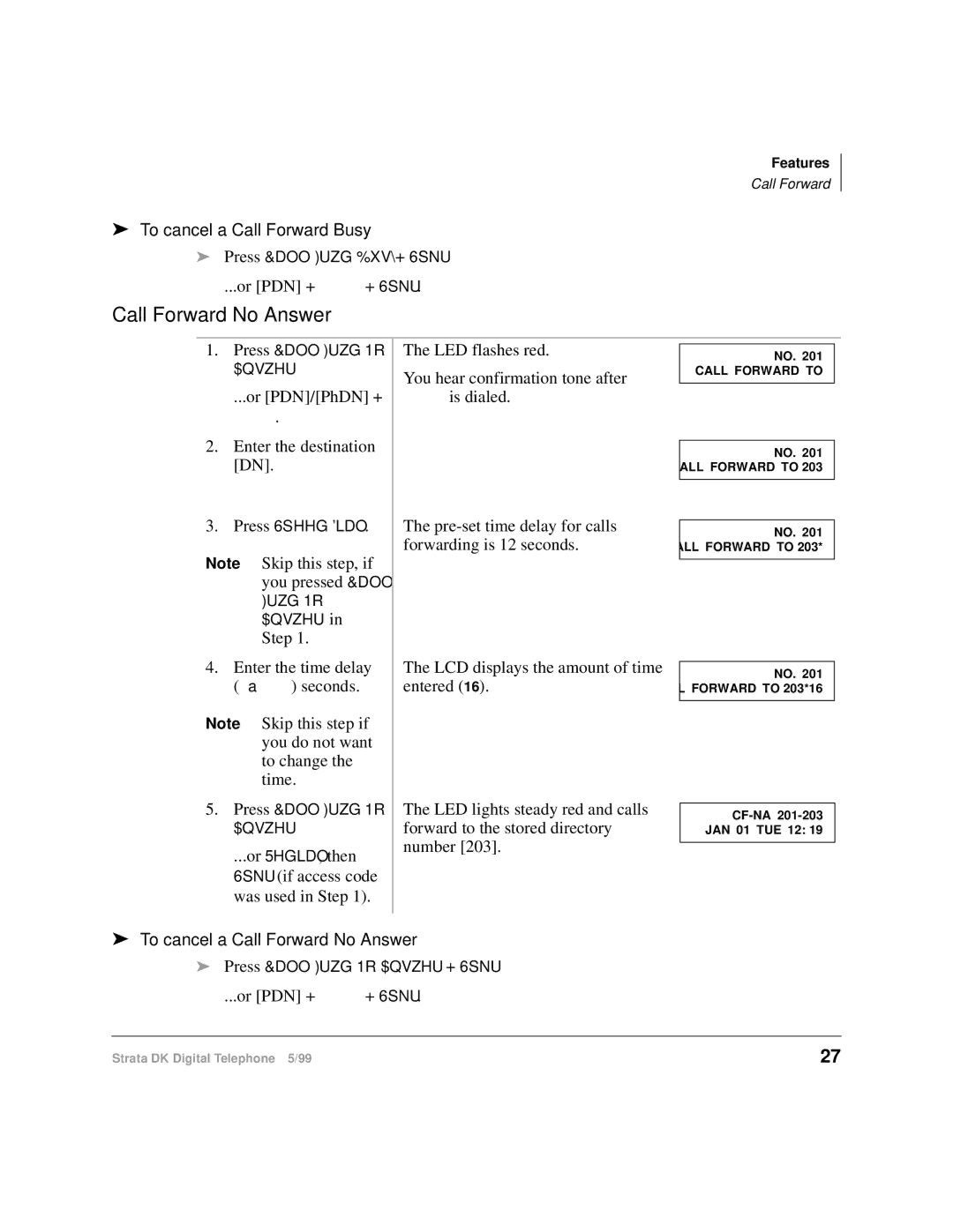 Toshiba CT manual To cancel a Call Forward-Busy, To cancel a Call Forward-No Answer 