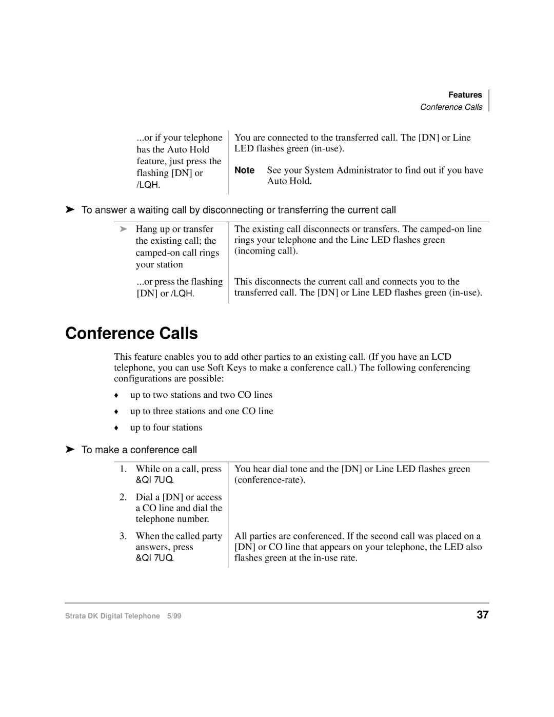 Toshiba CT manual Conference Calls, To make a conference call 