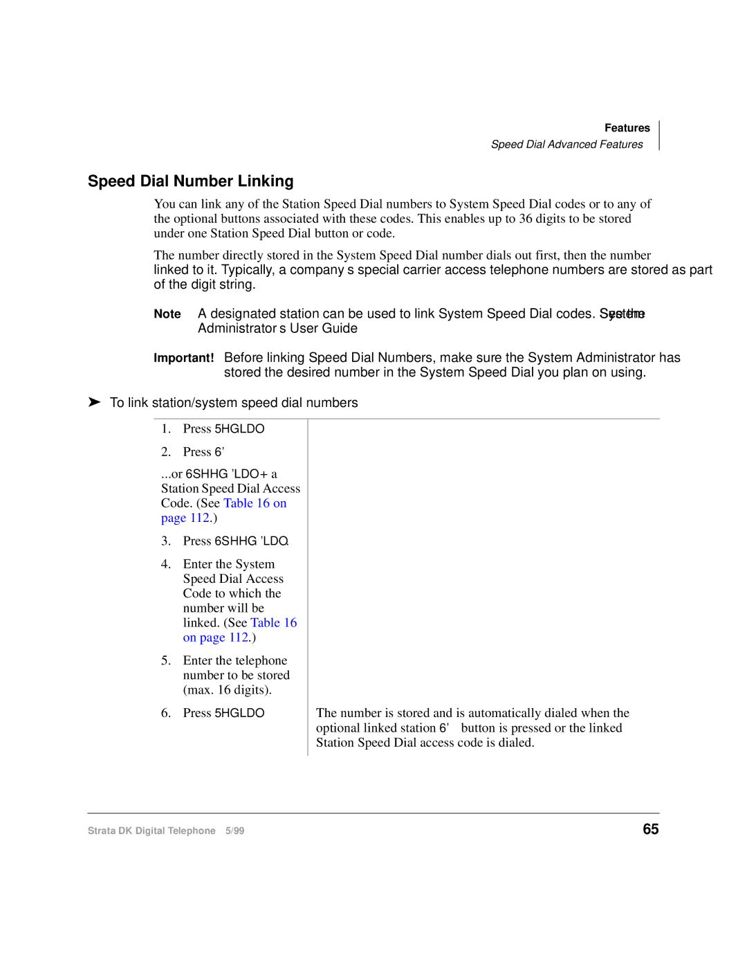 Toshiba CT manual Speed Dial Number Linking, To link station/system speed dial numbers 