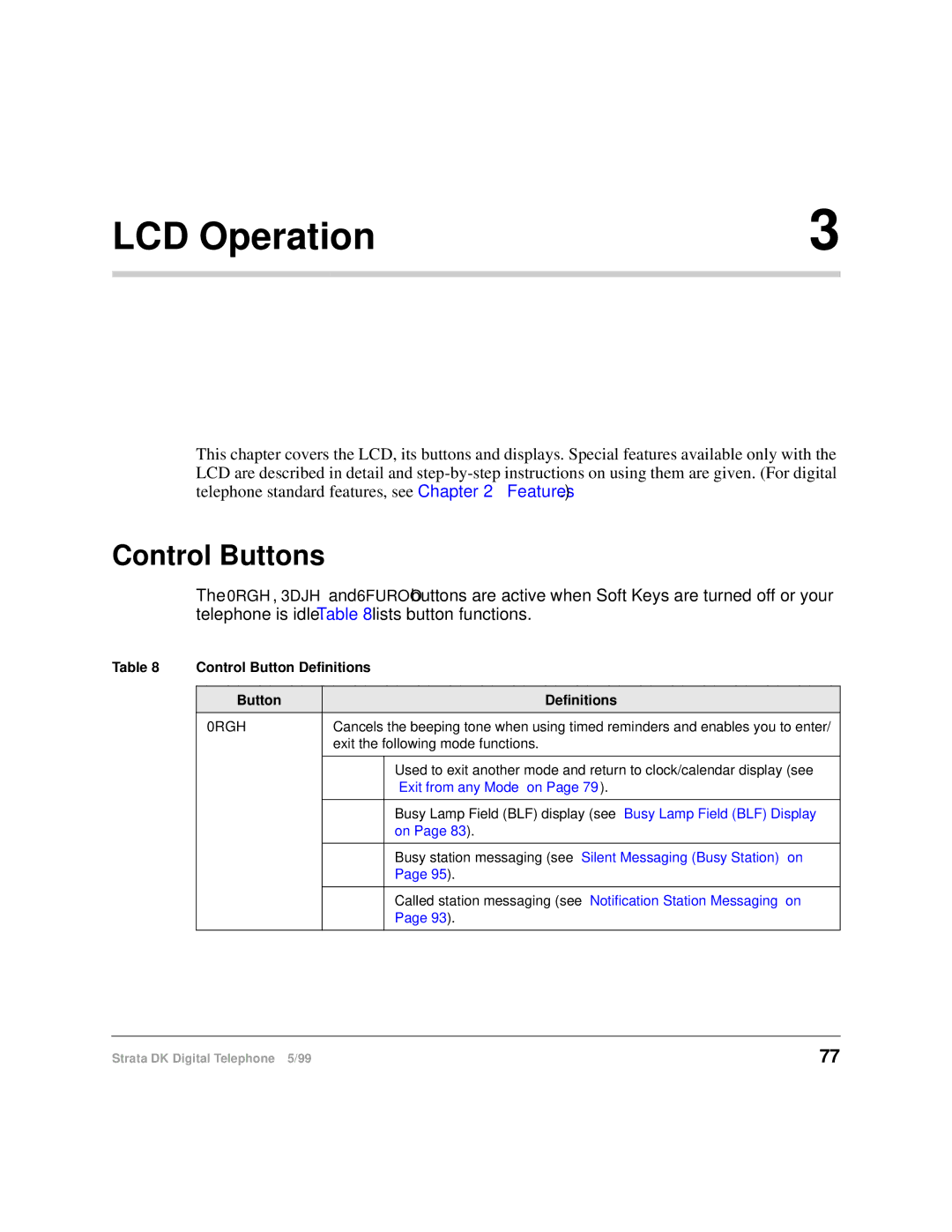 Toshiba CT manual LCD Operation, Control Buttons 