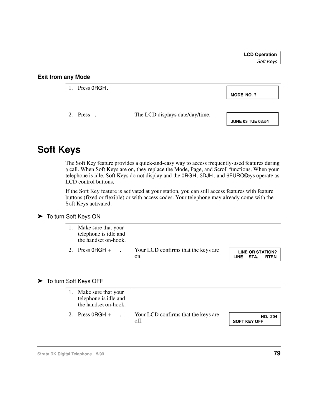 Toshiba CT manual To turn Soft Keys on, To turn Soft Keys OFF 