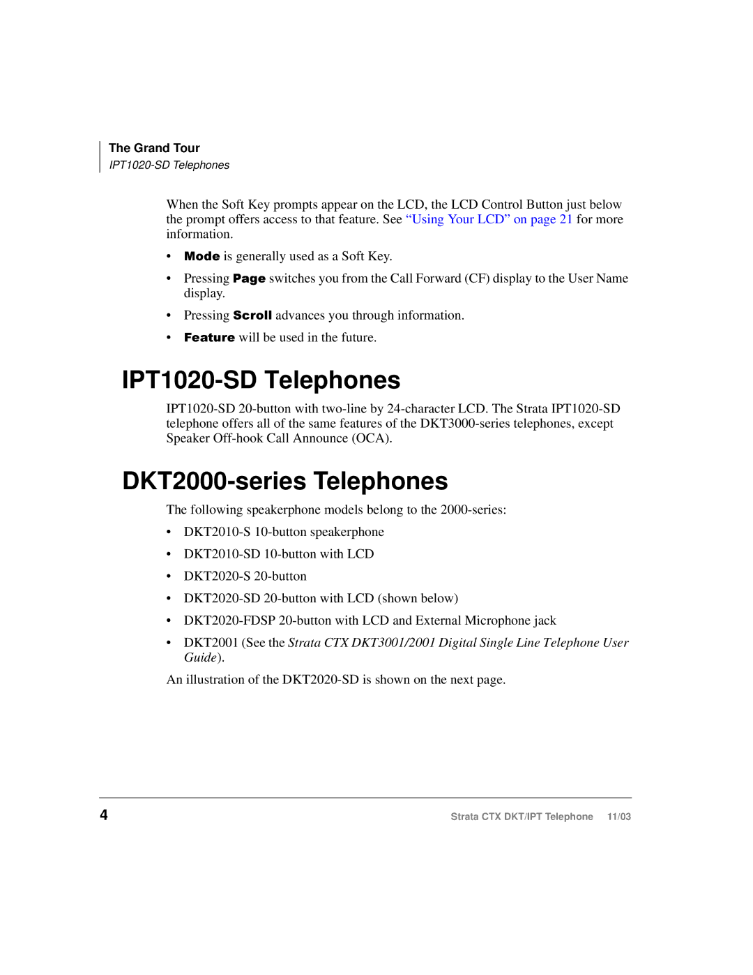 Toshiba CTX manual IPT1020-SD Telephones, DKT2000-series Telephones 