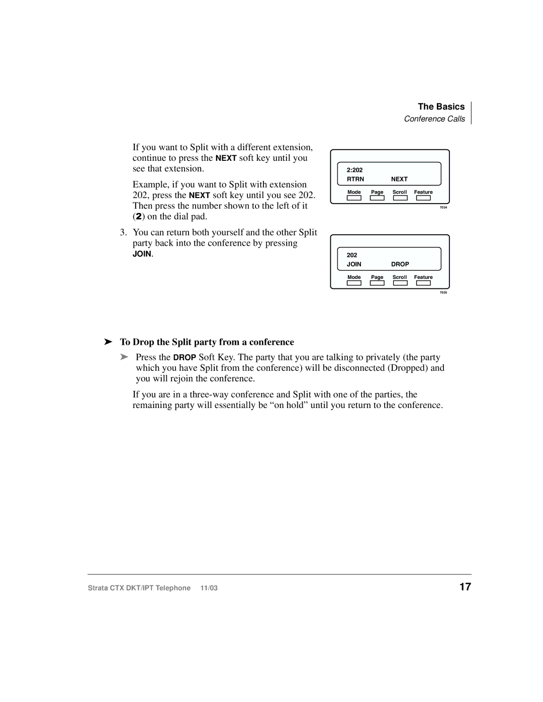 Toshiba CTX manual To Drop the Split party from a conference 