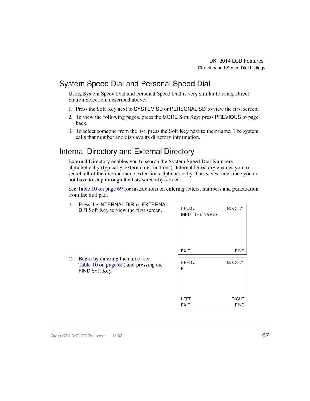 Toshiba CTX manual System Speed Dial and Personal Speed Dial, Internal Directory and External Directory 