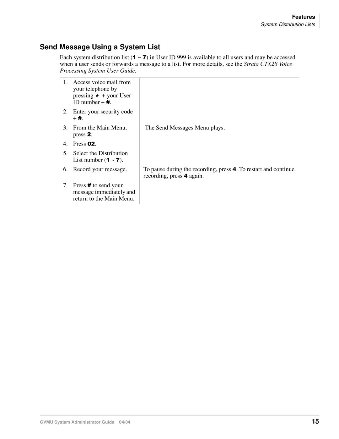 Toshiba CTX28 manual Send Message Using a System List, Processing System User Guide 