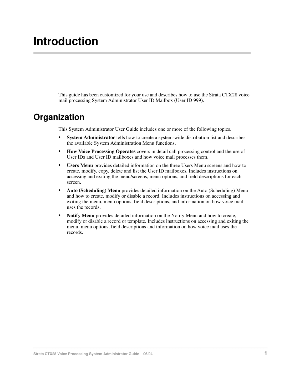 Toshiba CTX28 manual Introduction, Organization 