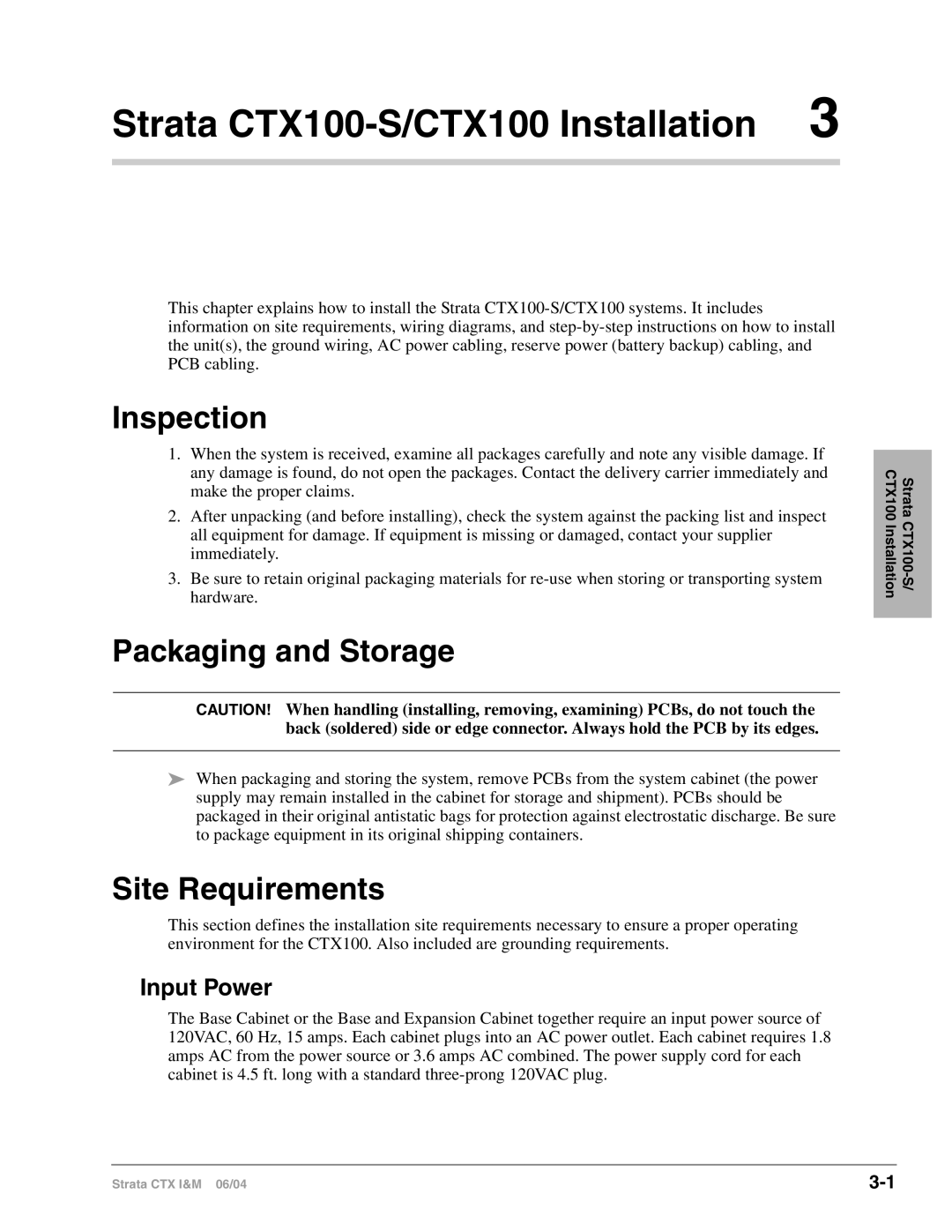 Toshiba CTX28 manual Strata CTX100-S/CTX100 Installation, CTX100 Installation Strata CTX100-S 