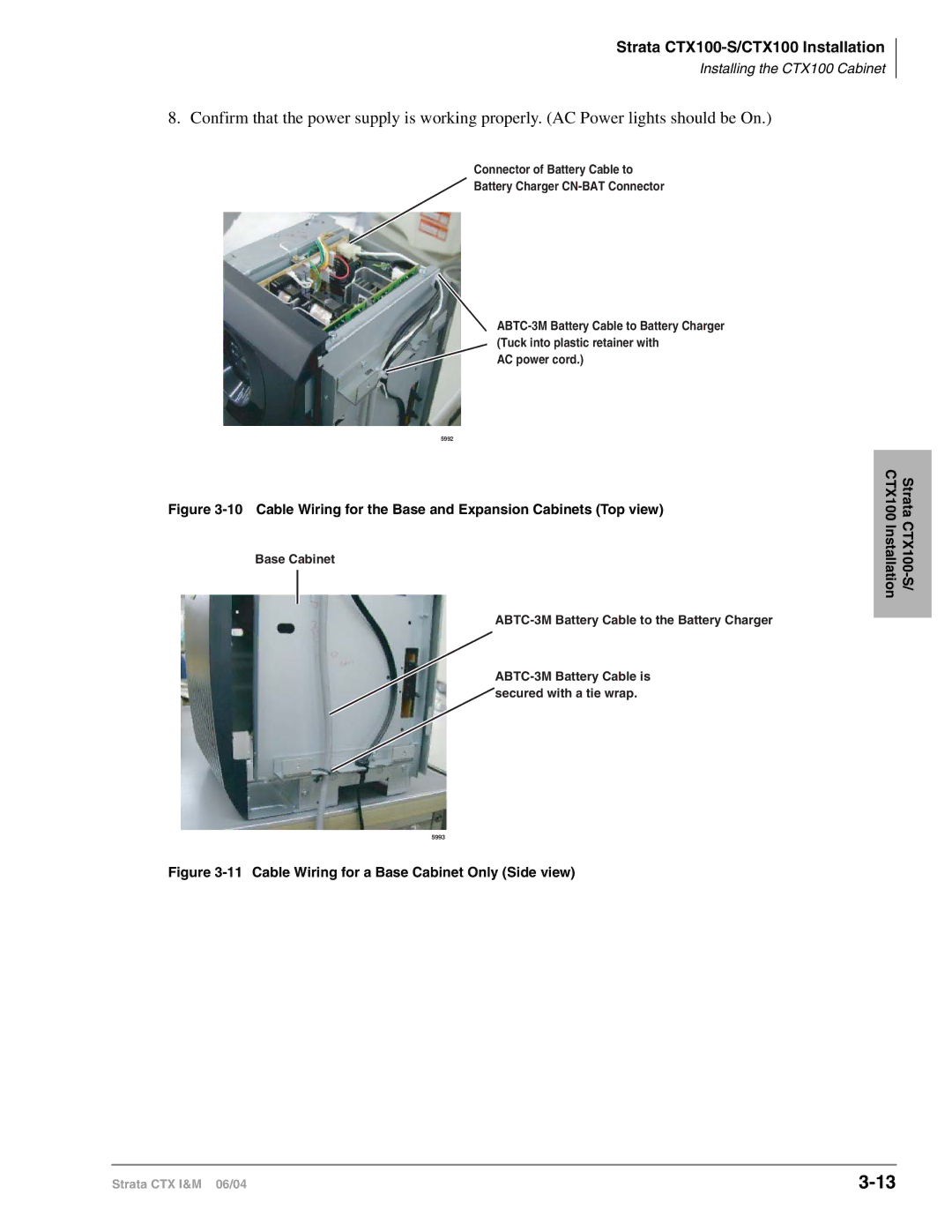 Toshiba CTX28 manual Cable Wiring for the Base and Expansion Cabinets Top view 