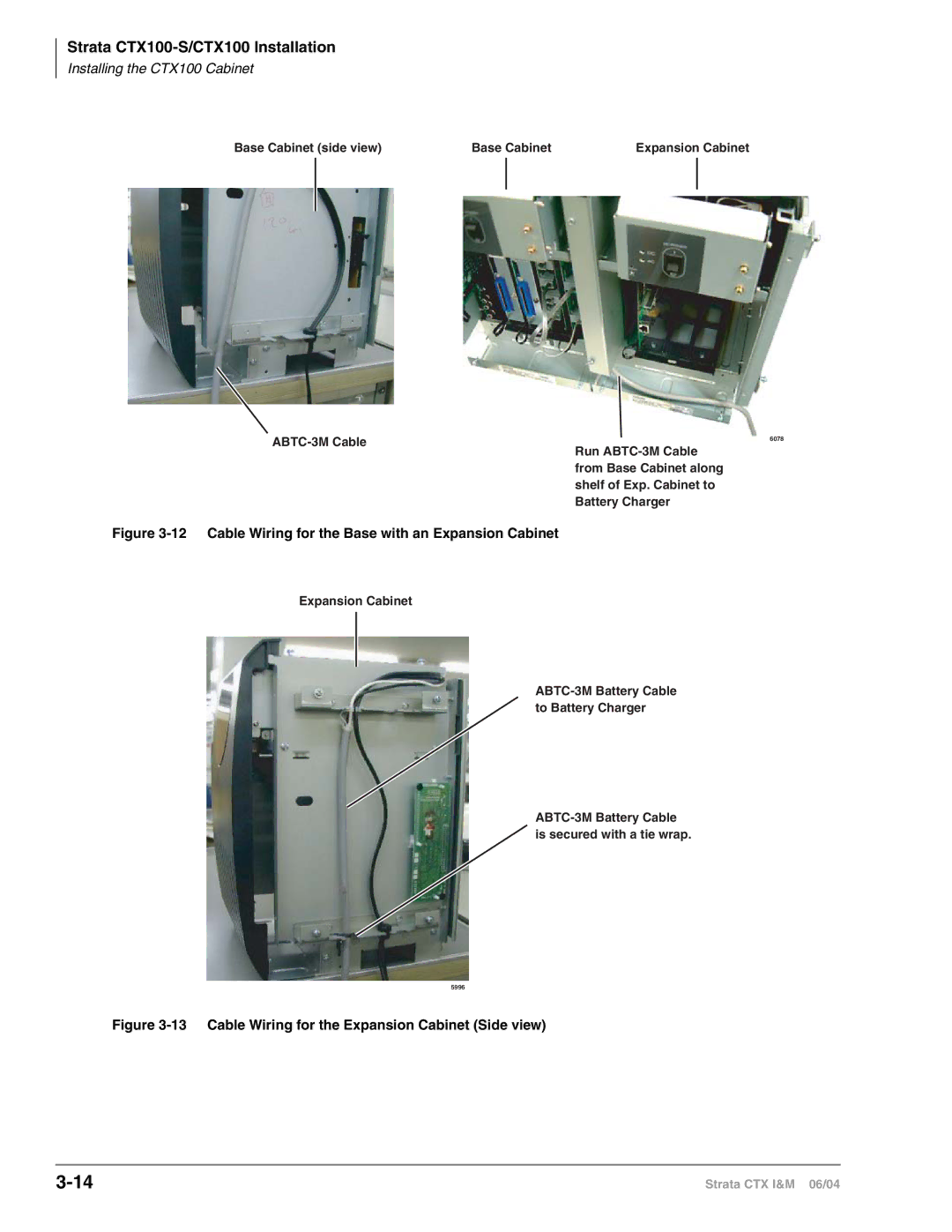 Toshiba CTX28 manual Cable Wiring for the Base with an Expansion Cabinet 