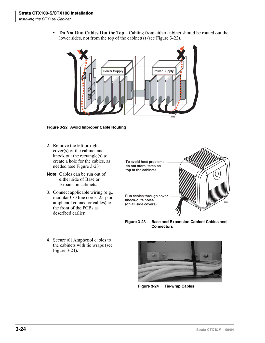 Toshiba CTX28 manual Avoid Improper Cable Routing 