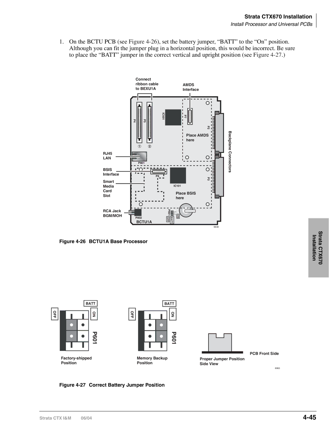 Toshiba CTX28 manual P601 