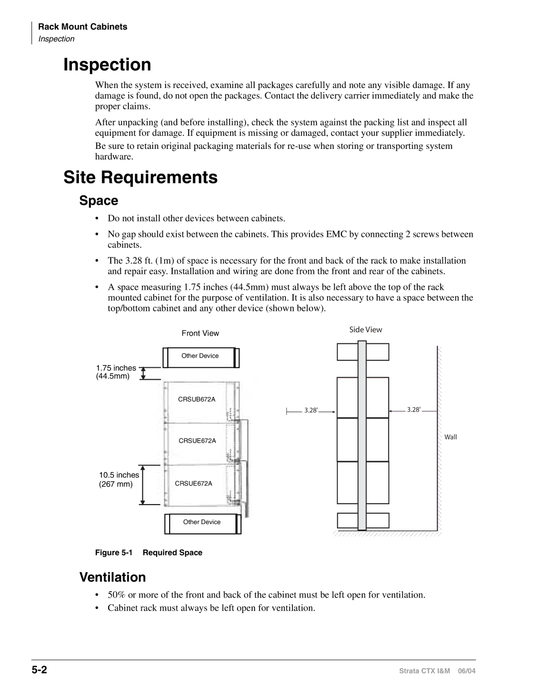 Toshiba CTX28 manual Space, Ventilation 