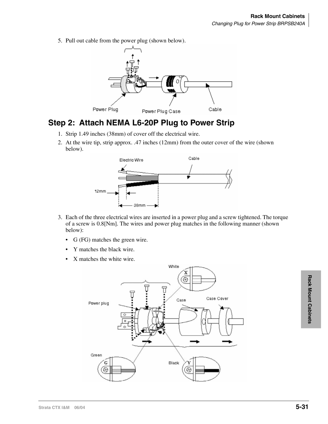 Toshiba CTX28 manual Attach Nema L6-20P Plug to Power Strip 