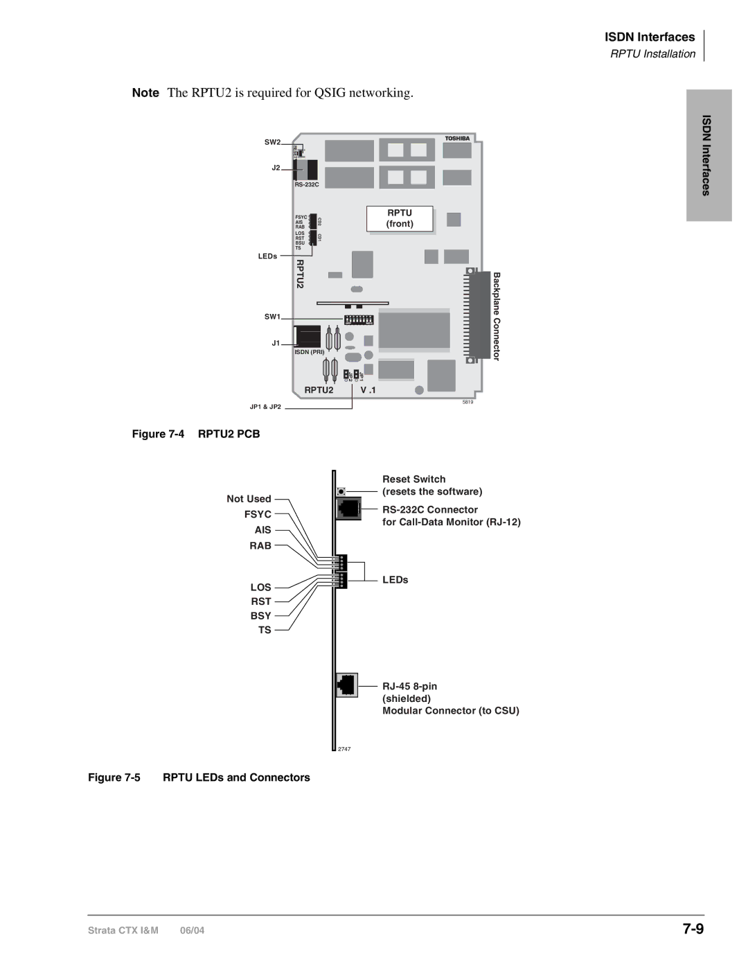 Toshiba CTX28 manual Isdn, Interfaces 