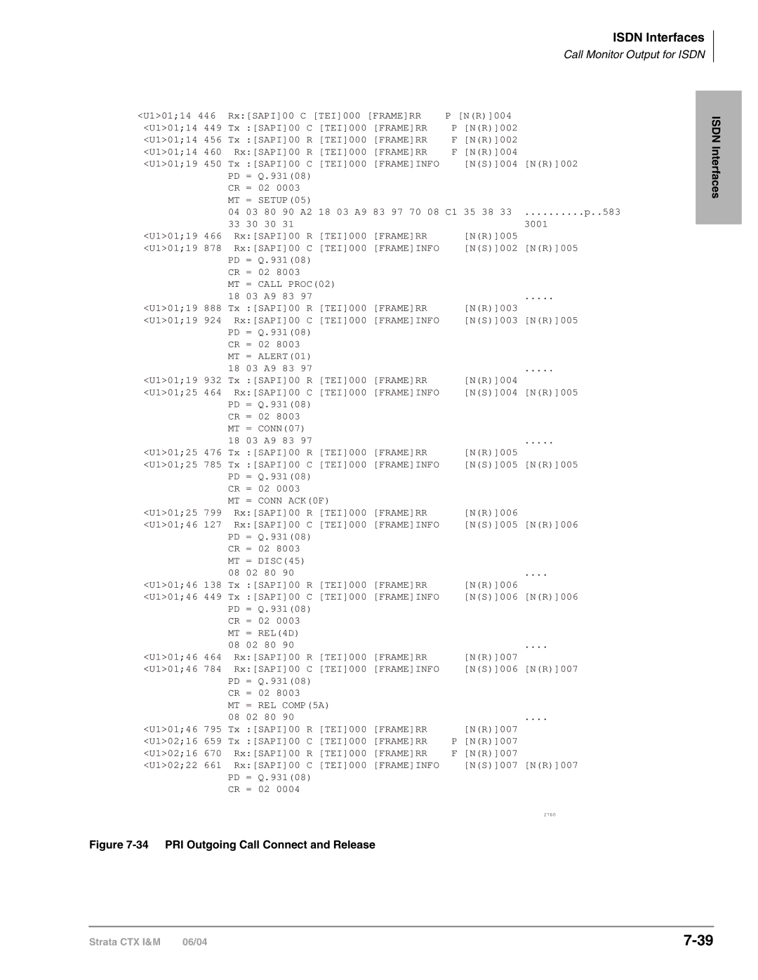 Toshiba CTX28 manual PRI Outgoing Call Connect and Release 