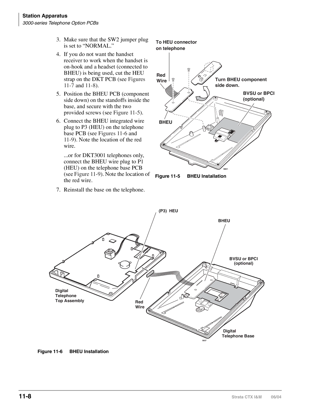 Toshiba CTX28 manual 11-8, Bheu Installation 