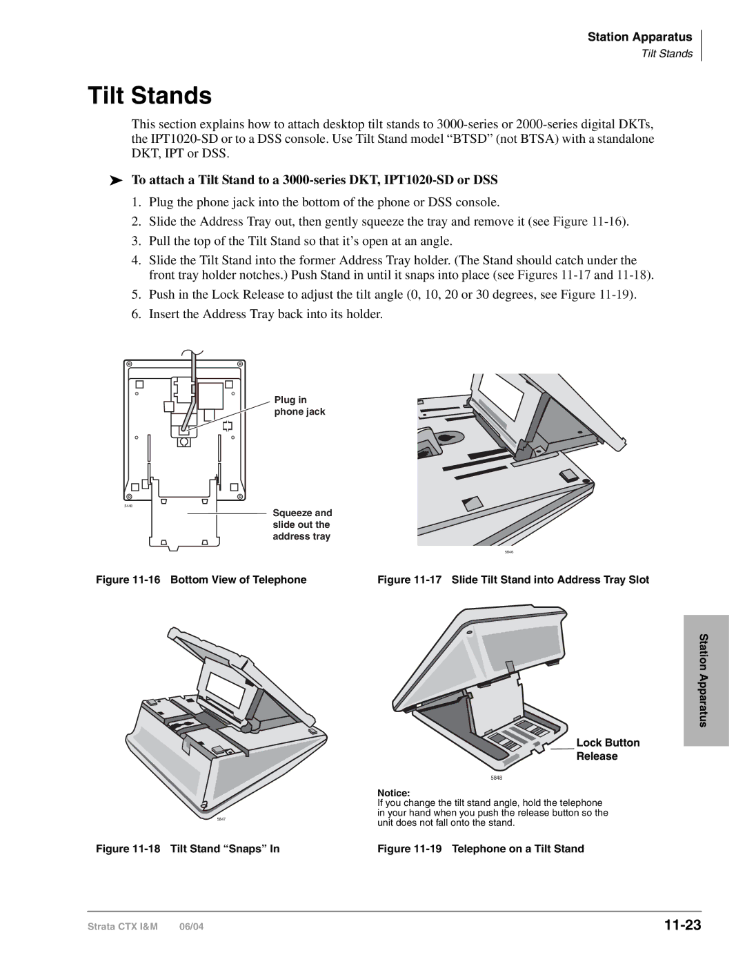 Toshiba CTX28 manual Tilt Stands, 11-23 