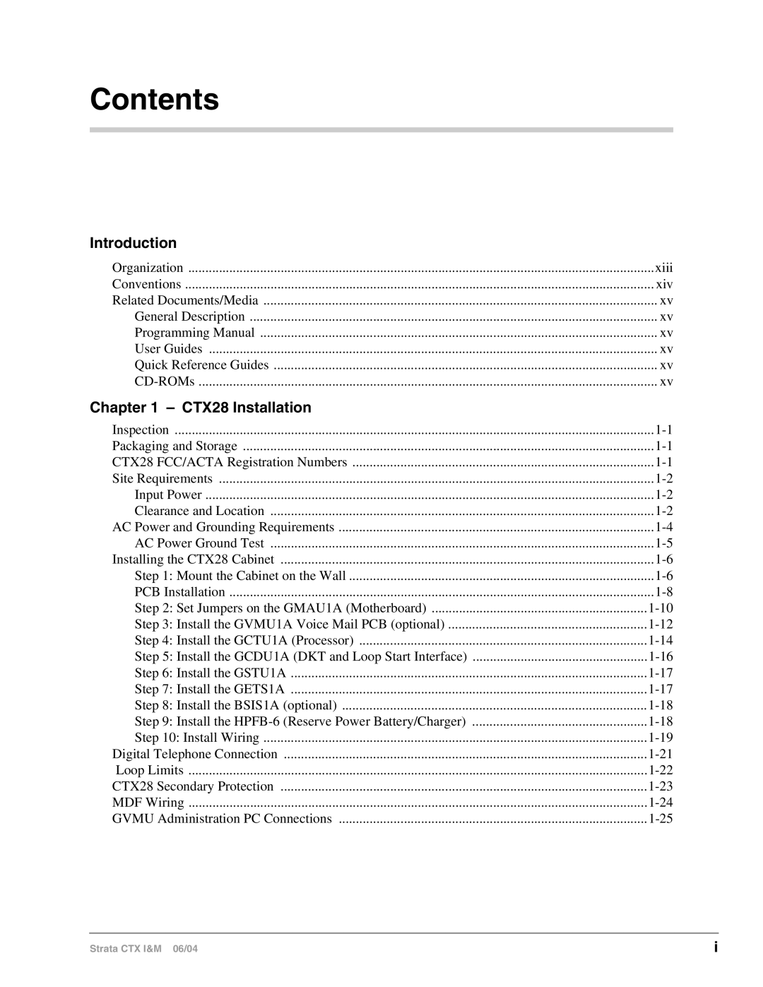 Toshiba CTX28 manual Contents 