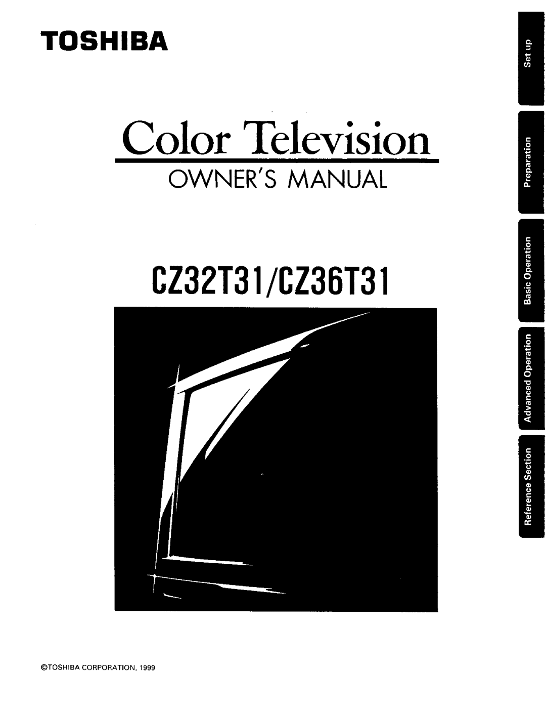 Toshiba CZ32T31, CZ 36T31 owner manual Color Television 